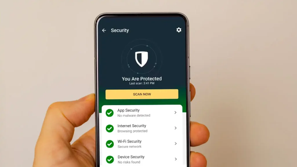 Running antivirus scan to remove spyware from phone
